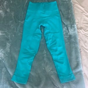 Teal lulu lemon seamless crop leggings